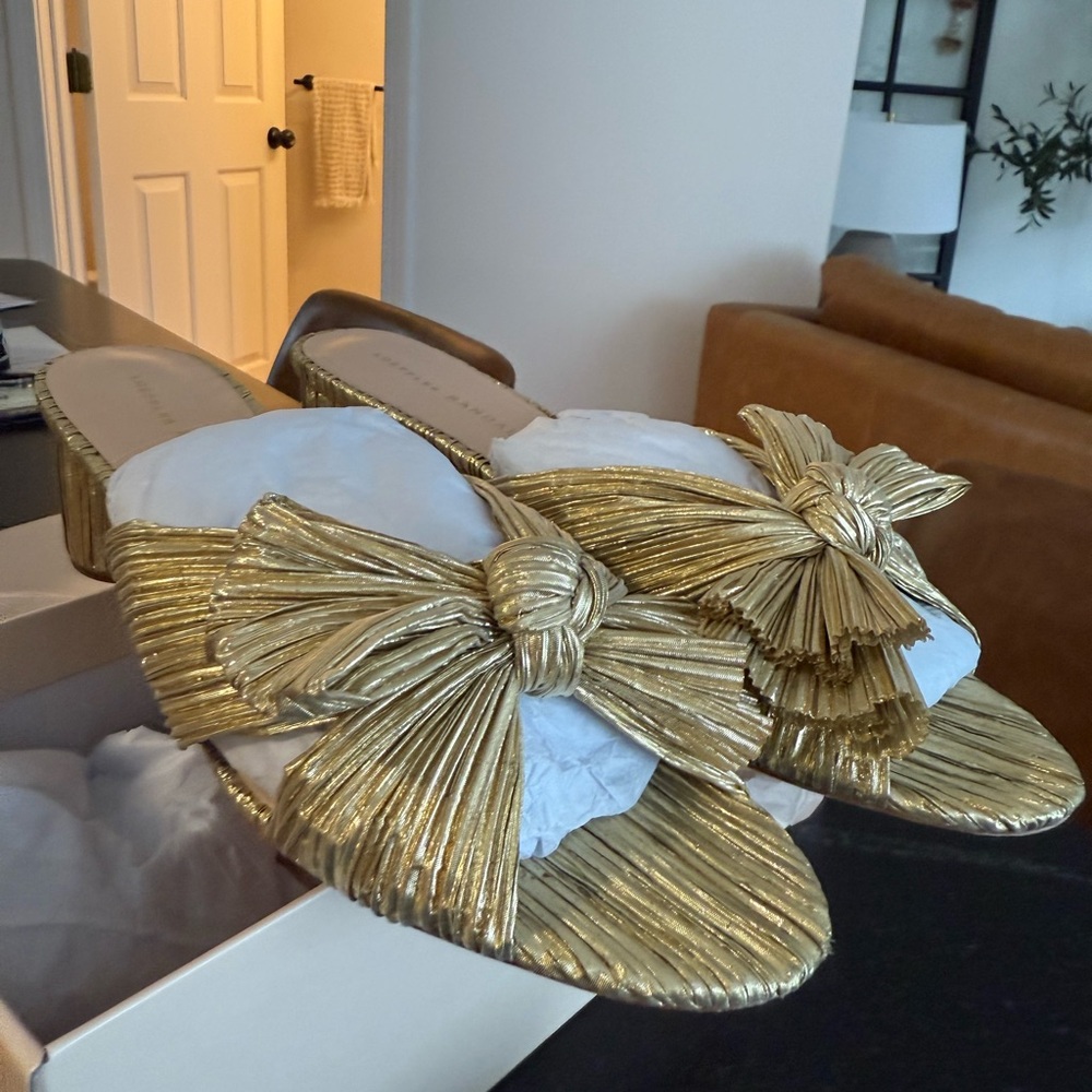 Loeffler Randall Emilia pleated bow heels